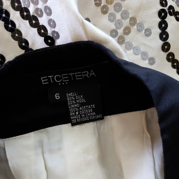 RARE! Etcetera Silk/Wool Sequined Fully Lined Pleated Skirt - Picture 7 of 8